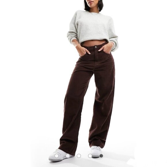 NWT Cotton On Cord Straight Baggy High Rise Jeans Boho Y2K Retro Cottage New 12 - Picture 12 of 12